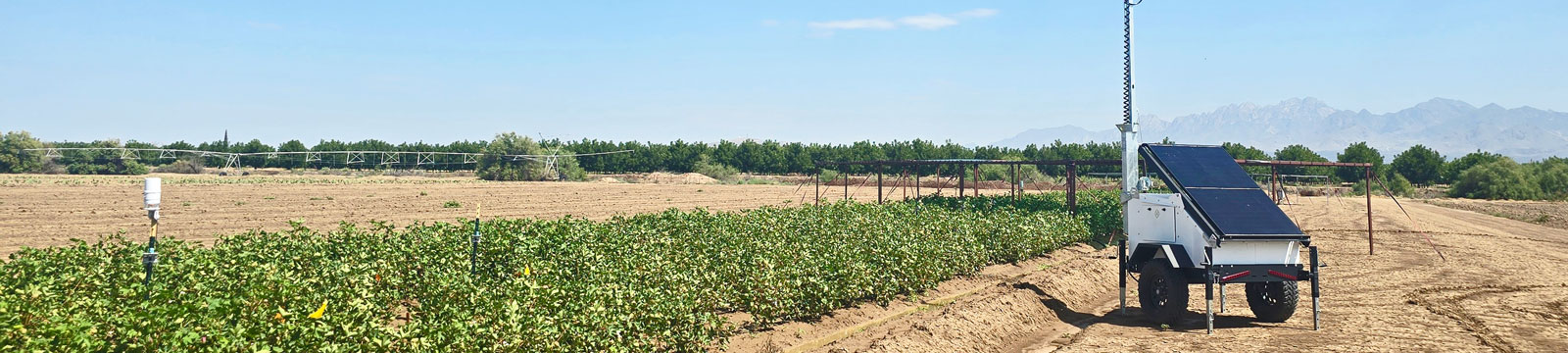 Agricultural technology research equipment in field