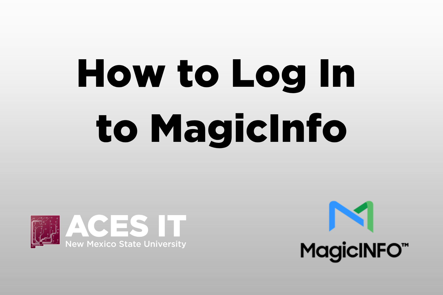 MagicInfo Log In